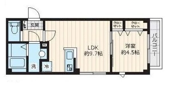 新中野駅 徒歩5分 1階の物件間取画像